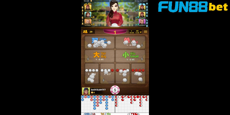 Các bước tham gia cá cược trong game xóc đĩa tại nhà cái Fun88