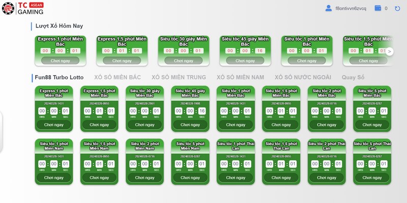 Sảnh Xổ Số TC Fun88 nổi bật nhờ vào sự đa dạng sản phẩm